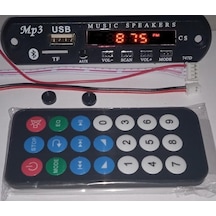 5 V 12 V Oto Teyp Usb Sd Mp3 Fm Aux Bluetooth Araç Kiti Kumandalı