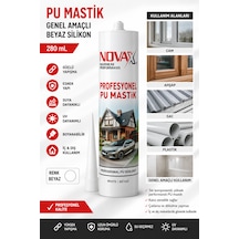 Pu Mastik Genel Amaçlı Beyaz Silikon Otomotiv Cam Ahşap Sac Plastik 280 Ml