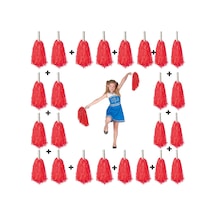 Kırmızı Gösteri Ponponu - 12 Çift 12+