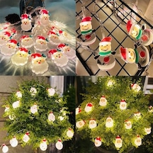 Pazly 3 M Noel Işıkları Kardan Adam Kar Tanesi Noel Baba Fener Kolye 1.5m/10led 3m/20led Dekorasyon Malzemesi 3m-style F
