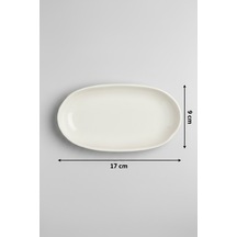 12'li Kayla Sığ Oval Kayık Tabak 17cm Krem Rinart