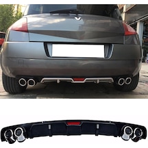 Renault Megane 2 Hb Siyah Difüzör 4 Krom Egzoz Görünümlü Difizör Arka Ek Body Kit 2002-2009