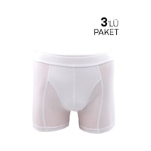 Tutku Erkek Elastan Likralı Boxer 3 Lü 114 | Beyaz (556934225) Beyaz