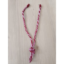 Boncuklu Tasarım Kolye Pembe-bordo Gümüş