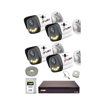 Fury 4 Lü Sesli Güvenlik Kamerası 5590s 5 Mp Lens Gece Renkli Full Hd Kamera Sistemi 320gb