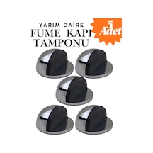 5 Adet Füme Yarım Daire Yapışkanlı Kapı Tamponu Kapı Stoperi Metal Kapı Stopu Durdurucu