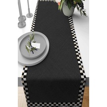 Füme Hasır Görünümlü Premium Masa Örtüsü Runner Rnr332n11