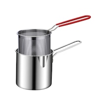 304 Paslanmaz Çelik Süt Tenceresi Mutfak İçin Yardımcı Gıda Pot Patates Kızartması F Tempura Fritöz Tava Süzgeçli Tencere 56435032