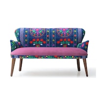 Azra Mobilya Ikili Balkon Koltugu -misafir Koltugu -bekleme Koltuğu -çay Seti Koltugu-ahşap Iskelet Pembe