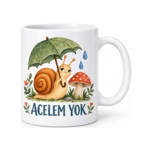 Acelem Yok Şemsiyeli Salyangoz Tasarımlı Porselen Kupa - Model 266