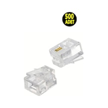 500 Adet Rj11 6p/2c Kablolu Telefon Kablosu Soketi Ucu -rj11 6p/2c Uç