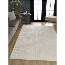 Mariesse Home Elit Bukleli Yumuşak Peluş Post Shaggy Çocuk Odası Oturma Odası Salon Mutfak Halısı Krem