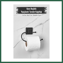 Bezos Yapışkanlı Kare Başlıklı Siyah Tuvalet Kağıtlığı Bzs01