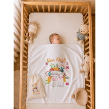 Kız Bebek Doğum Hediyesi İsme Özel Bebek Battaniyesi %100 Pamuk Çift Kat Penye Ham Bez Kıyafet Keseli 2085bkyx