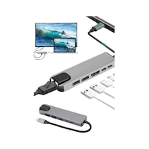 Usb Type-c Hub Dönüştürücü Çevirici Çoklayıcı Apple   Uyumlu Macbook Çevirici 8 Portlu