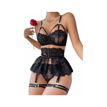New Dreams 8493 Dantelli Mini Etekli Fantezi Jartiyer Takım Siyah