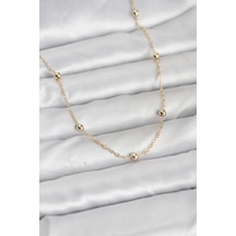 Cm 14k Renk Pirinç Top Zincirli 60 Cm Kadın Kolye Diğer