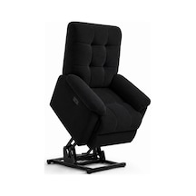 Smarto Relax Porto Liftli Çift Motorlu Elektrikli Ayağa Kalkma Destekli Polyester Hasta Ve Baba Tv Koltuğu Siyah