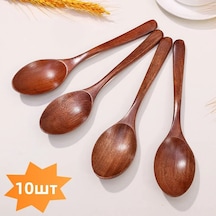 Suofeng 10 Adet 18,5cm Nanmu Ahşap Çatal, Uzun Kollü, Yumuşak Dokulu, Ev Ve Restoran Kullanıma Uygun, Yeşil Ve Sağlıklı Malzeme Diğer