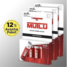 Alkalin Aa Kalem Pil, 1,5 V Lr06, 12 Li Paket