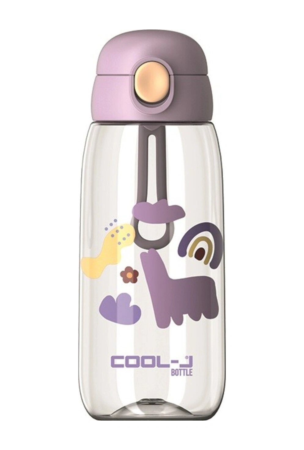 Pipetli Kilitli Tritan Matara Suluk 600ml Lila Kutulu K7551 Lila