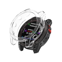 Garmin Fenix 6 Pro İçin Kılıf 360 Full Round Soft Silicone Şeffaf Fenix 6 Pro İle Uyumlu Kılıf - Şeffaf