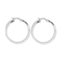 Oya Silver Yarım Ay Gümüş Kadın Halka Küpe 3.7x3.7cm
