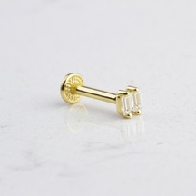 Glorria Altın Çift Baget Tragus Piercing Sarı
