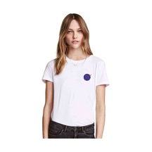 Uzay Logo Baskılı Beyaz Kadın Tshirt (534305701)