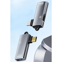 L Tipi Type-c To Usb 3.0 Otg Çevirici Adaptör 100w Pd Şarj Girişli Dönüştürücü