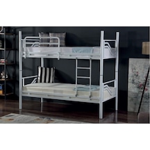 Ranzaci Solid Ranza 90x190 Genç Çocuk Yatak Odası Metal Ranza Beyaz