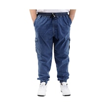 Mode Xl Büyük Beden Erkek Kot Jogger Kargo Cepli Toronto 23917 Mavi Mavi
