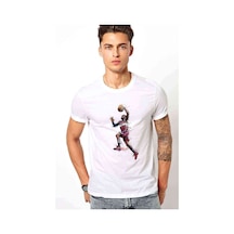 Basket Spor Basketci Baskılı Beyaz Erkek Tshirt