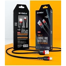 Syrox C92 2.0 Mah Type-c 1 Mt Gül Desenli Kablo Araç Şarjı, Standart
