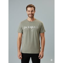 Jack & Jones Jjdevın Daytona Logolu Erkek Yeşil Tişört 12290173 Çok Renkli