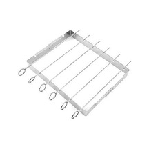 Pazly Paslanmaz Çelik Gümüş Barbekü Izgarası - Yüksek Raftlı, 360 Döndürülebilir Şişler Gümüş