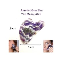 Yıldız Doğal Taş Sertifikalı Ametist Gua Sha Doğal Taş Masaj Aleti