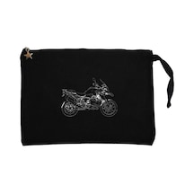 BMW GS 1200 Portre Siyah Clutch Astarlı Cüzdan / El Çantası Siyah