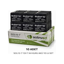 Solinved 12v 7ah Kuru Akü Ups Ve Alarm Aküsü 10adet