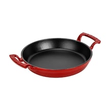 Lava Döküm Yuvarlak Kulplu Yumurta Sahanı Tava, 16 Cm, Siyah Çok Renkli