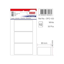 Tanex Ofis Etiketi Poşetli 48x80 MM Beyaz Ofis Etiketi 10 Yaprak 10 Lu Paket