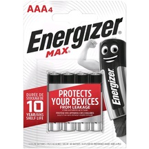 Energizer Max LR03 Alkaline AAA İnce Kalem Pil 4'lü