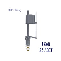 Mega Master Flatör Alttan Giriş 3/8, Pirinç, 1 Koli 25 Adet Çok Renkli