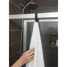 Tekli Banyo Duşakabin Camına Takılan Askılık Duşakabin Havlu Lif Bornoz Askısı Beyaz Cok Renkli