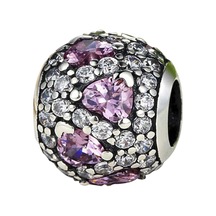 Nur Silver Pembe Kalpli Gümüş Charm Nur-bl12441
