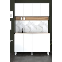 140 Cm Venda Mutfak Dolabı, Mini Mutfak Dolabı, Çok Amaçlı Dolap Beyaz