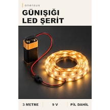 Onerous 3 M 9v Günışığı Led Şerit, Pilli, Pil Dahil, Anahtarlı