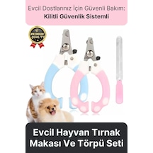 Premium Çelik Uçlu Güvenlik Kelepçeli Kilitli Kedi Köpek Evcil Hayvan Tırnak Makası Ve Törpü Seti