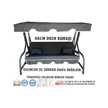 Lüks Duck Vip Salıncak Minder Seti 3 Kişilik Süngersiz Tenteli-siyah-salıncak Minder Seti Siyah