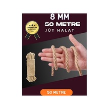 8 Mm 50 Metre Jüt Halat Dekoratif Hasır İp Urgan Süs Evimdeyokyok